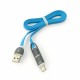 Kabel USB C + microUSB - USB A - 1m niebieski Kabel USB C + microUSB - USB A - 1m niebieski