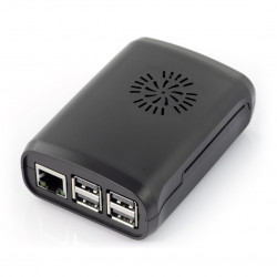 Obudowa Raspberry Pi Model 3B+/3B/2B - czarna z wentylatorem