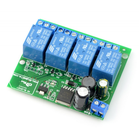 Релейний модуль 4 канали + Bluetooth 4.0 BLE - контакти 10A/250V - котушка 5V