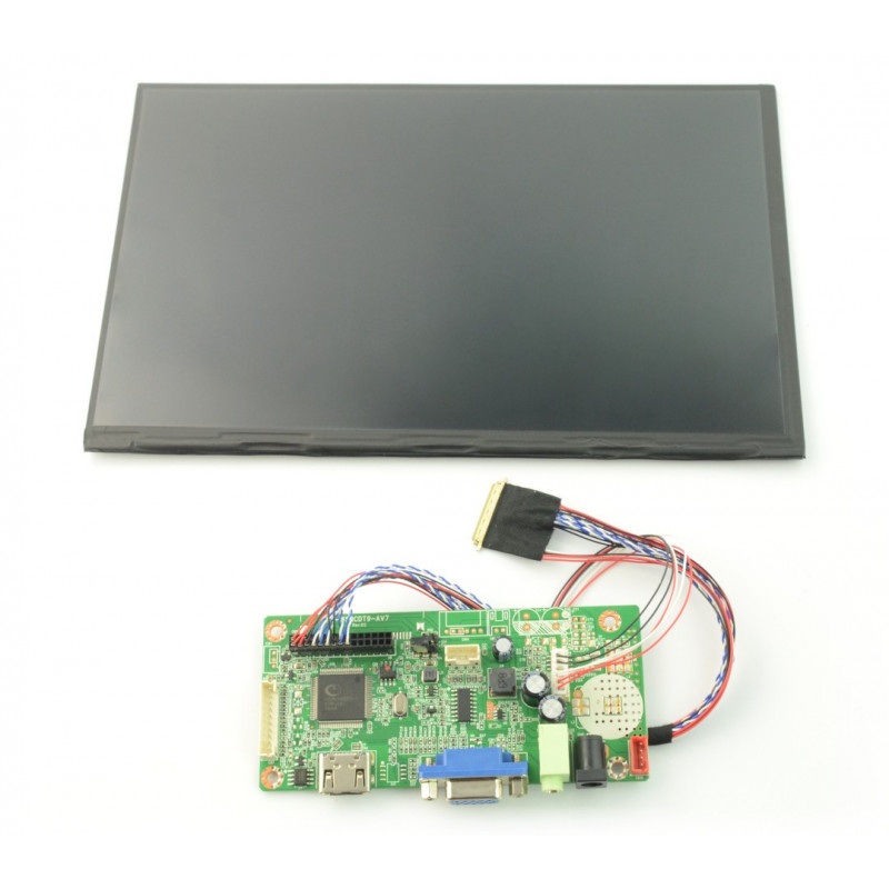 Ekran IPS 10'' 1280x800 z zasilaczem dla Raspberry Pi