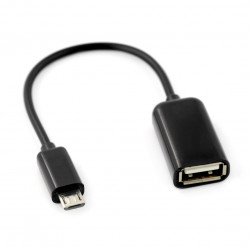 Przewód OTG Host USB - microUSB - czarny - 12cm