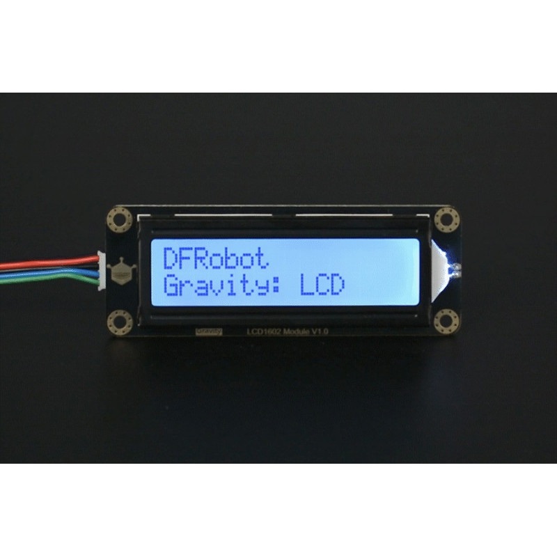 DFRobot Gravity - wyświetlacz LCD 2x16 I2C - szary - dla Arduino