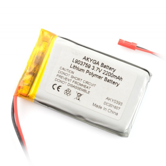 Akumulator Li-Pol Akyga 2200mAh 1S 3.7V - złącze JST-BEC + gniazdo