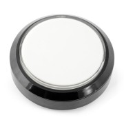 Push button 10cm - biały - płaski