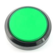 Push button 10cm - zielony - płaski