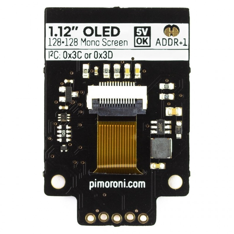 Pimoroni Mono OLED - wyświetlacz monochromatyczny graficzny 1,12'' 128x128px - I2C
