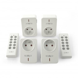 Gniazdo sieciowe Kemot URZ3471 sterowane pilotem - 4 szt.