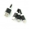 Kabel 3w1 USB typu A do micro USB, Lightning, USB typu C - zdjęcie 1
