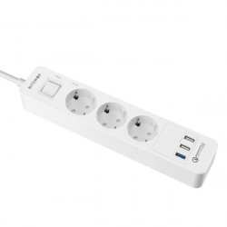 Listwa zasilająca z zabezpieczeniami - 3 gniazda + 3USB z QuickCharge3.0 -  BlitzWolf BW-PS1