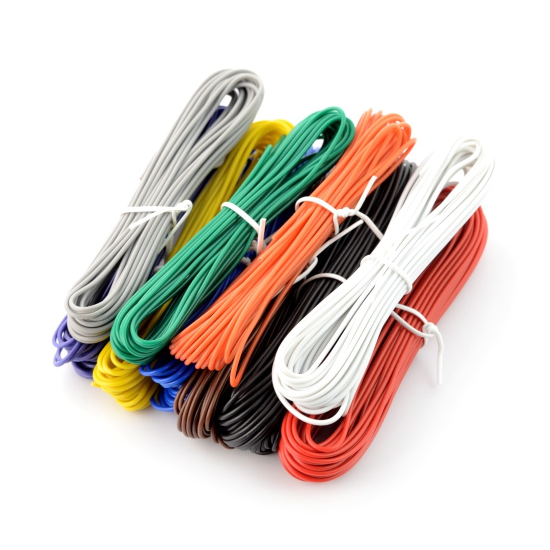 Zestaw przewodów drucianych PVC - 10 kolorów - 60m