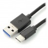 Kabel USB 3.0 typ C 1.5m - oplot czarny - zdjęcie 1