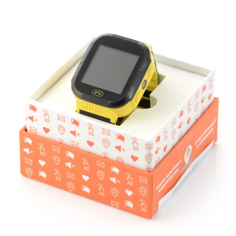 Zegarek Watch Phone Go z lokalizatorem GPS ART AW-K2 - żółty