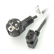 Przedłużacz przewodu zasilającego CEE 7/7 - IEC 320 C13 1,8m VDE kątowy - czarny
