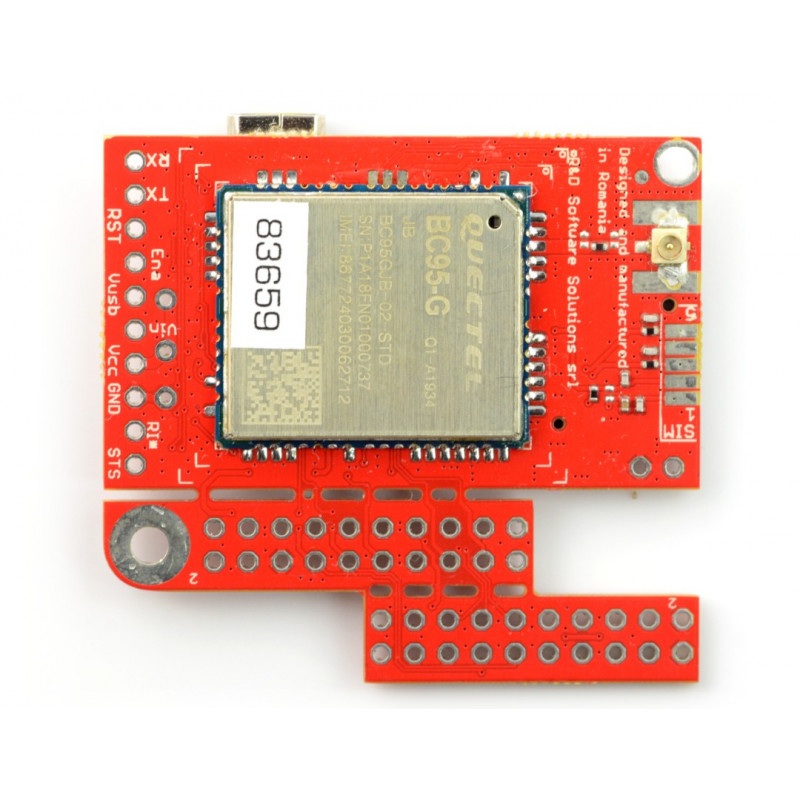 Moduł GSM LTE NB IoT- u-GSM shield v2.19 BC95G - do Arduino i Raspberry Pi - złącze u.FL