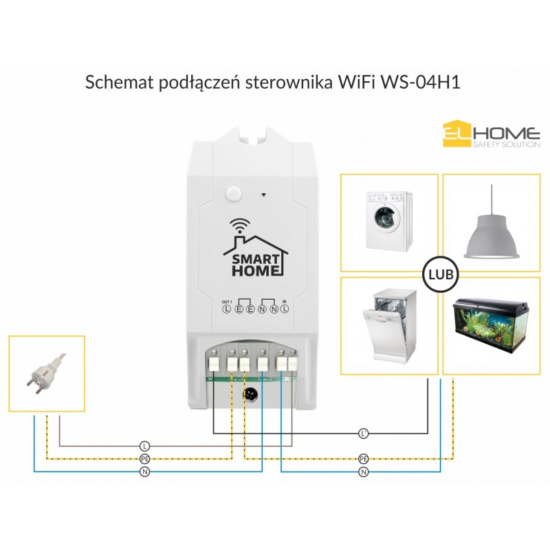Eura-tech EL Home WS-14H1 - przekaźnik 230V/14A - przełącznik WiFi Android / iOS + pomiar energii 3000W