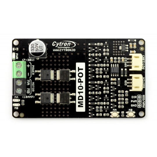 Cytron MD10-POT - Контролер двигуна постійного струму 30 В/10 А + перемикач + потенціометр