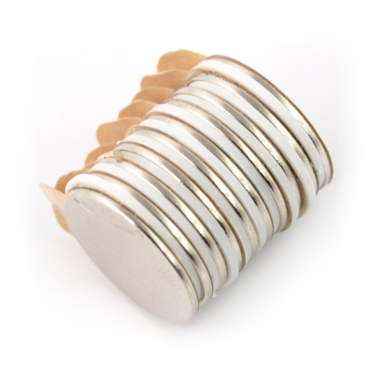 Круглий неодимовий магніт з клейким шаром - 15x1 мм - 10 шт.