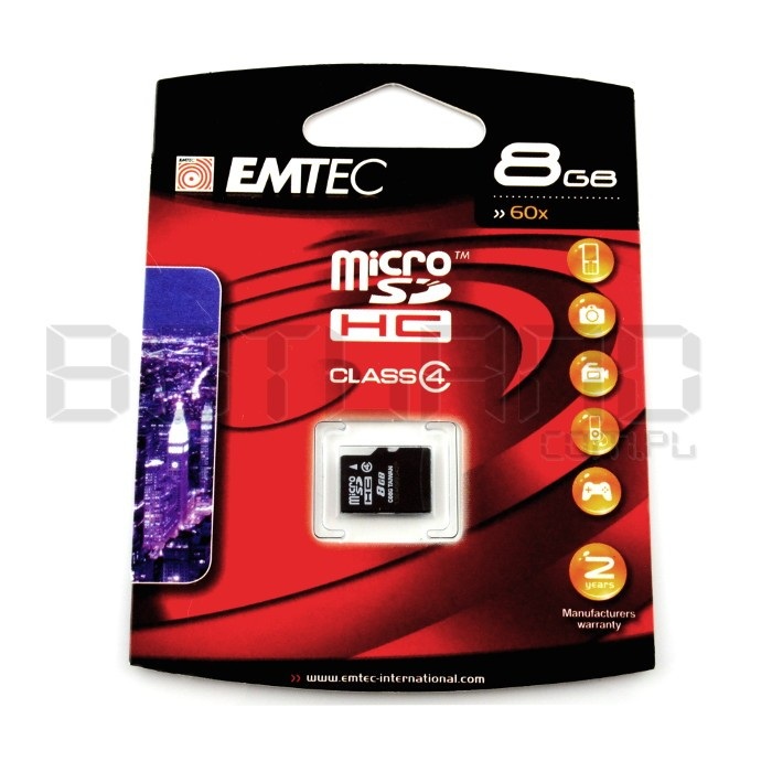 Karta pamięci EMTEC micro SD / SDHC 8GB klasa 4