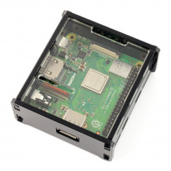 Obudowa Raspberry Pi 3 Model A+ czarno-przeźroczysta pełna