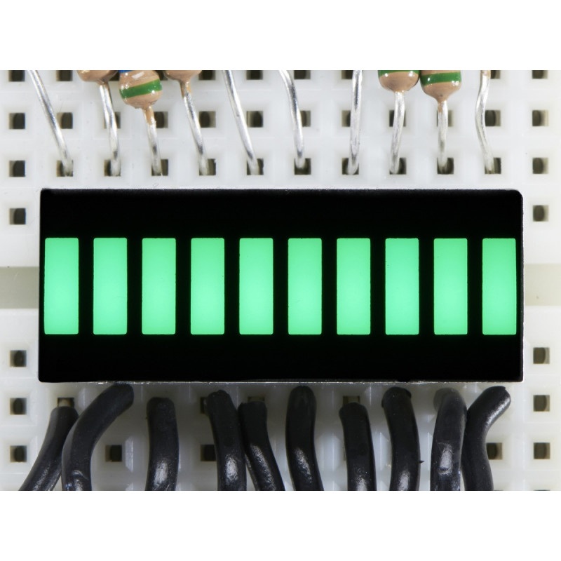 Wyświetlacz LED linijka - 10-segmentowy - zielony