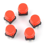 Tact Switch 12x12 mm z nasadką okrągły - czerwony