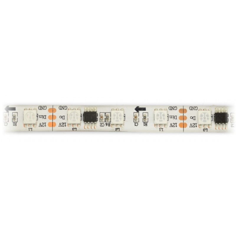 Pasek LED RGB WS2812 IP65 60 diod/m, 18W/m, 5V - 5m 