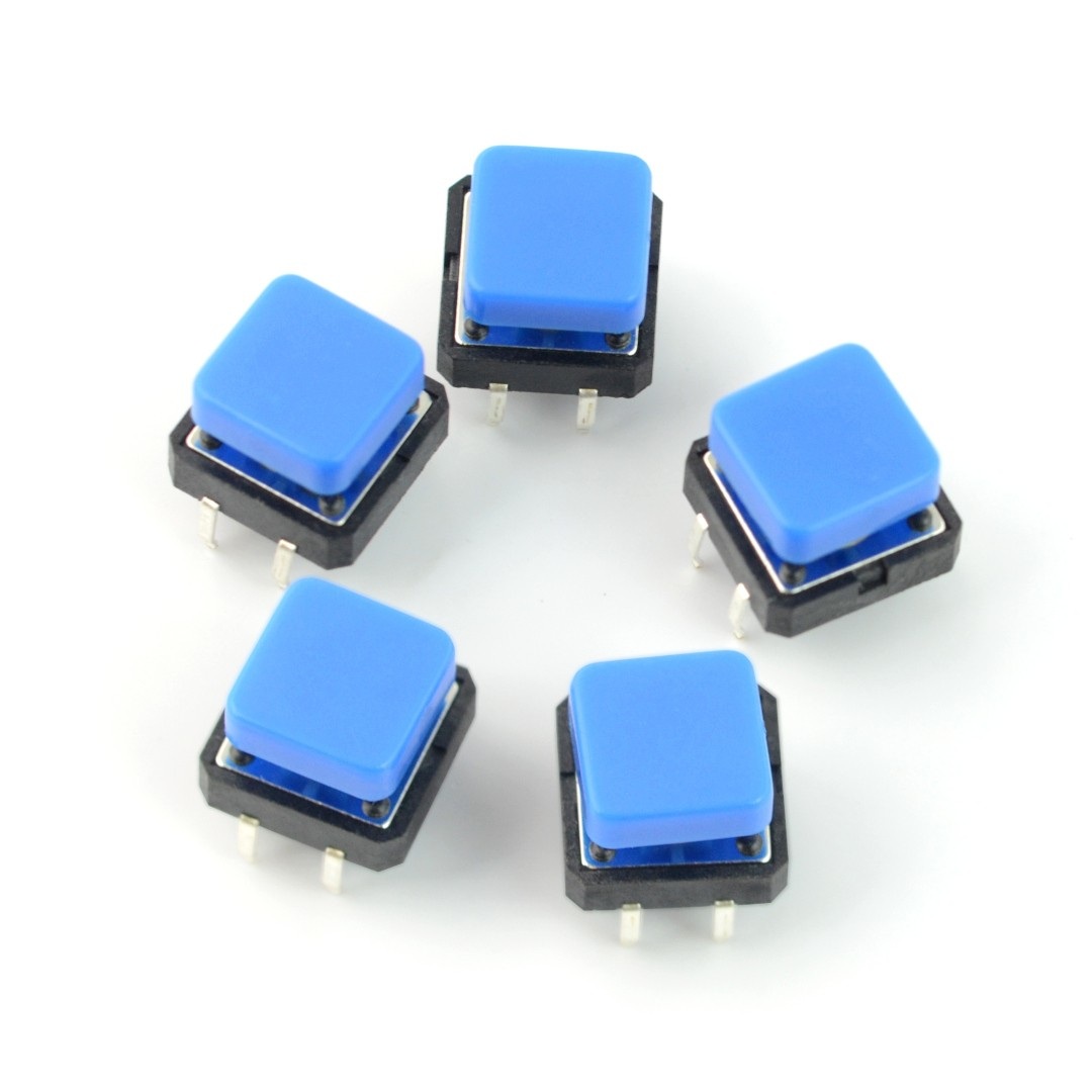 Tact Switch 12x12 mm z nasadką kwadratowy - niebieski