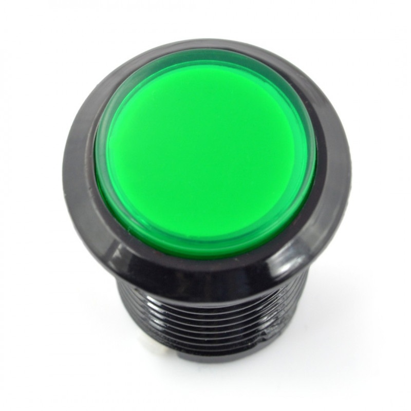 Arcade Push Button 3,3cm - czarny z zielonym podświetleniem
