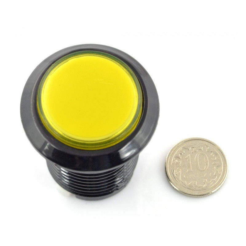 Arcade Push Button 3,3cm - czarny z żółtym podświetleniem