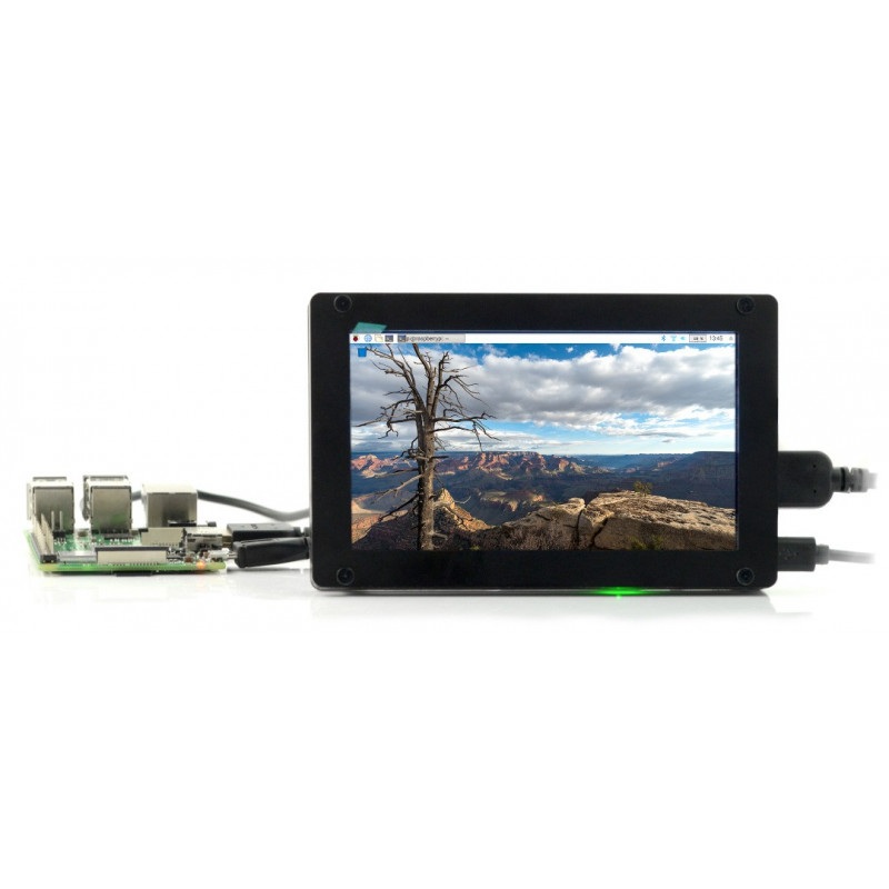 Ekran Seeed studio LCD IPS 5" 720x1280px HDMI + USB dla  Raspberry Pi 3B+/3B/2B/Zero obudowa czarna