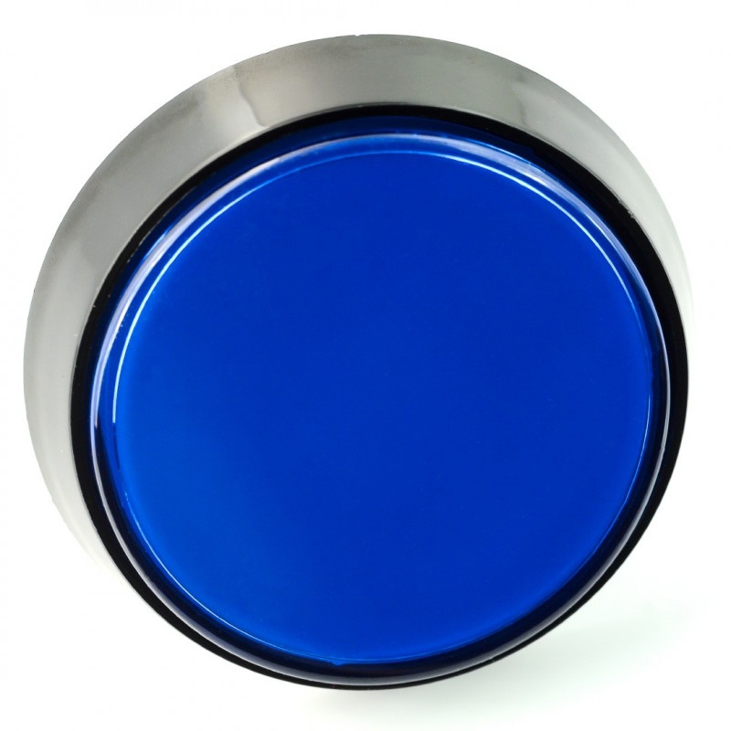 Arcade Push Button 60mm czarna obudowa - niebieski z podświetleniem