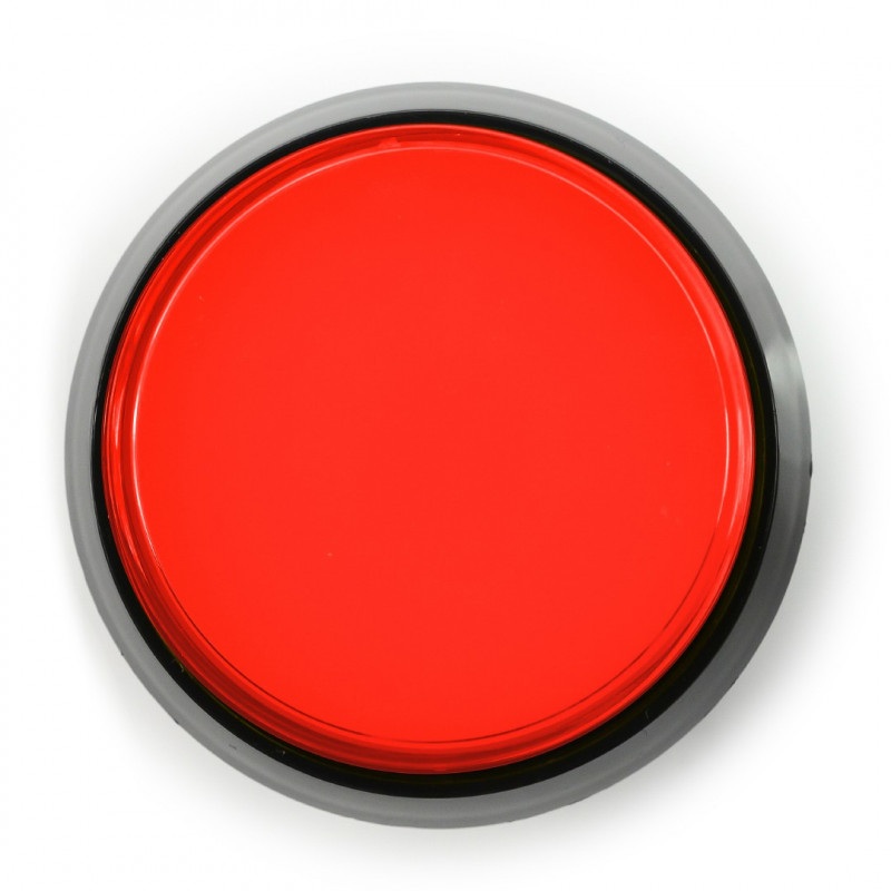 Arcade Push Button 60mm czarna obudowa - czerwony z podświetleniem