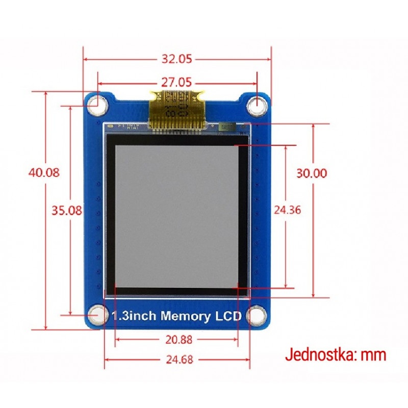 Wyświetlacz LCD 1,3'' z wbudowaną pamięcią