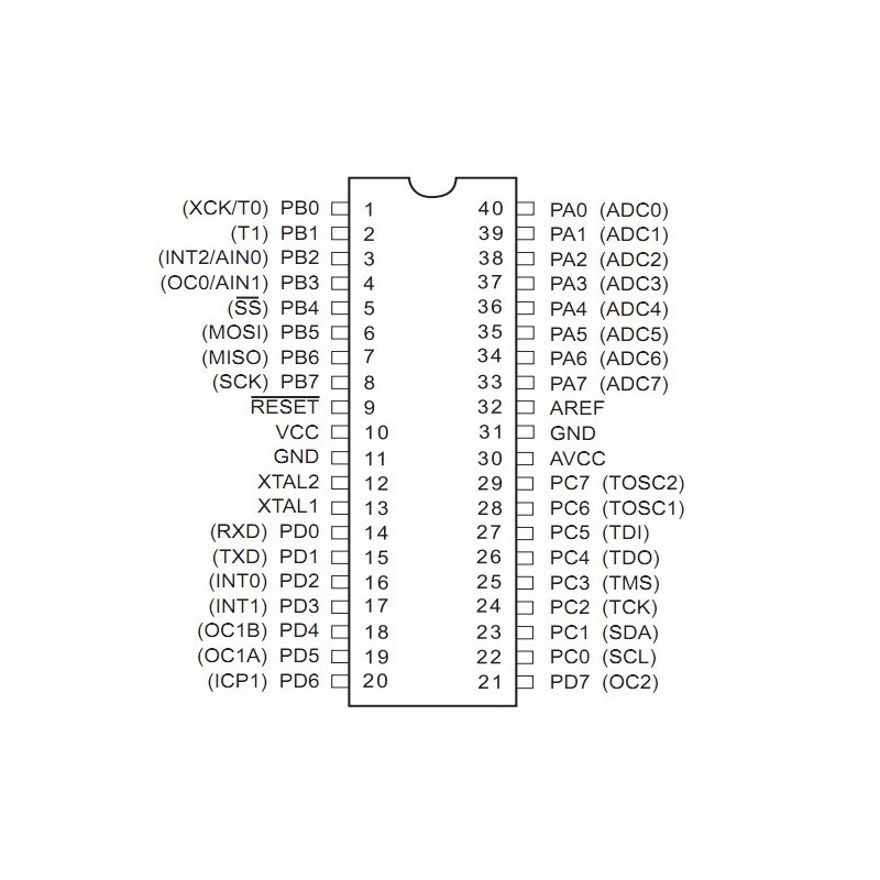 Mikrokontroler AVR - ATmega32A-PU - DIP