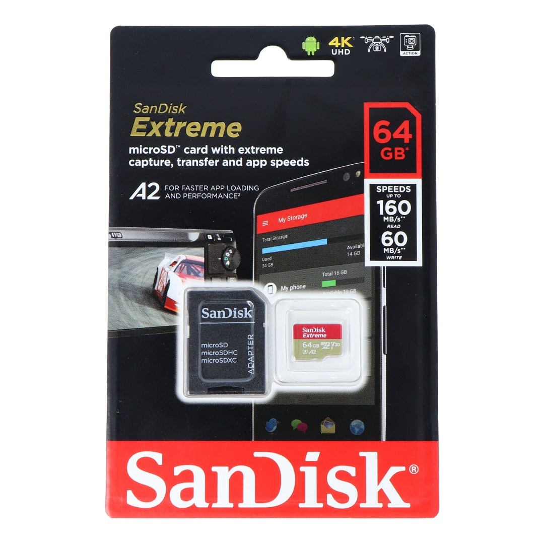Karta pamięci SanDisk Extreme microSD 64GB 90MB/s UHS-I klasa 10 z adapterem