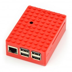 Pi-Blox - Obudowa Raspberry Pi Model 3/2/B+ - czerwona