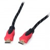 Przewód HDMI Blow Premium Red klasa 1.4 - dł. 1,5 m z oplotem - zdjęcie 1