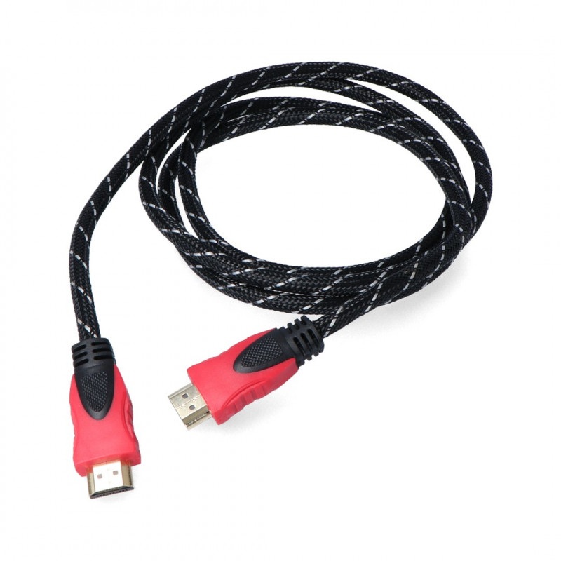 Przewód HDMI Blow Premium Red klasa 1.4 - dł. 3,0 m z oplotem