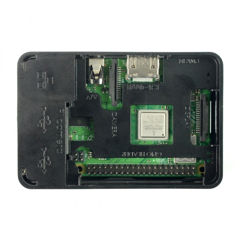 Obudowa Raspberry Pi Model B+ RS - czarna z klapką