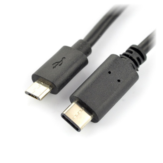 Przewód microUSB 2.0 - USB 3.1 typ C Akyga - 1m