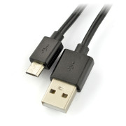 Przewód microUSB B - A -  Esperanza - czarno-przezroczysty 1m