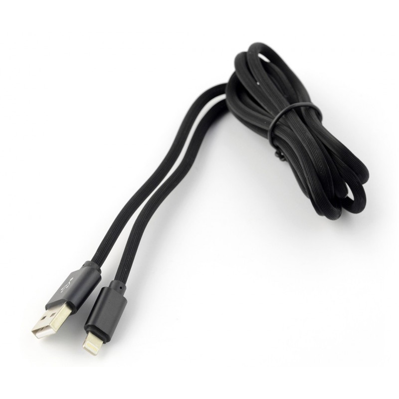 Przewód silikonowy USB A - Lightning do iPhone / iPad / iPod - 1.5m czarny