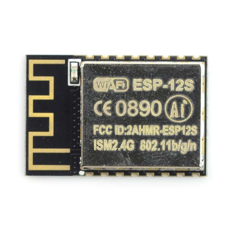 Moduł WiFi ESP12S ESP8266 Black - 9 GPIO, ADC, PCB antena