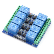 Moduł przekaźników 8 kanałów z optoizolacją - styki 10A/250VAC - cewka 5V