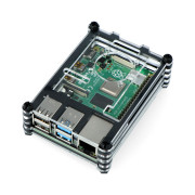 Obudowa Raspberry Pi Model 4B/3B+/3B/2B - czarno-przezroczysta - LT-4B06