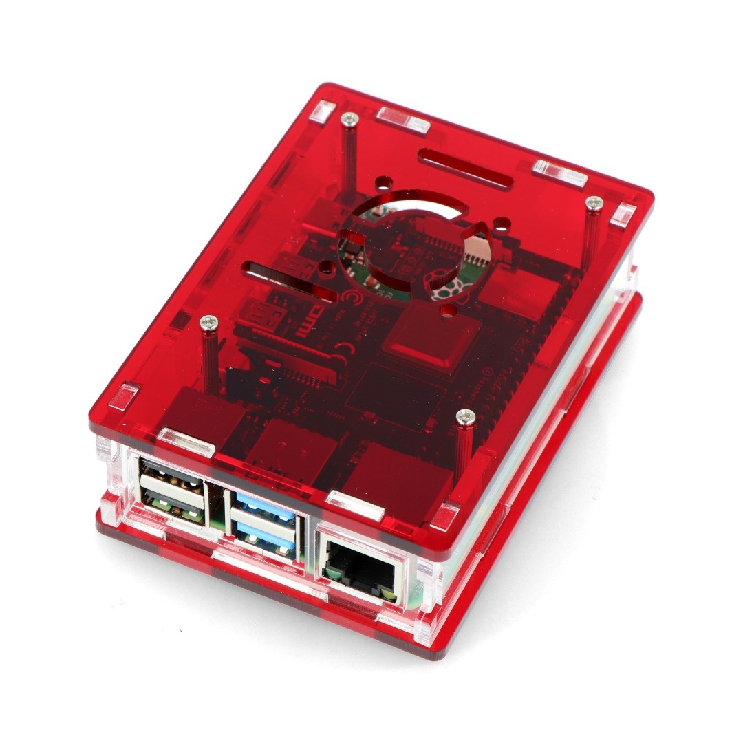 Obudowa Raspberry Pi Model 4B - czerwona - LT-4B16