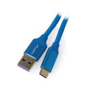Przewód Lanberg USB Typ A-C 2.0 niebieski premium 5A - 1m