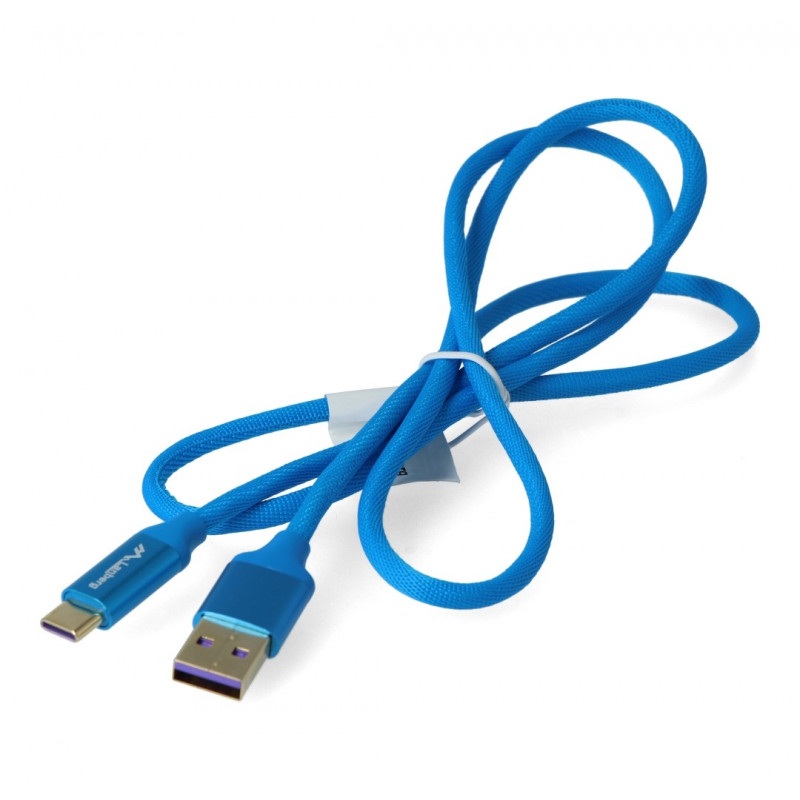 Przewód Lanberg USB Typ A-C 2.0 niebieski premium 5A - 1m