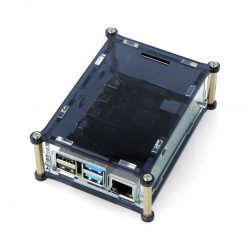 Obudowa Raspberry Pi Model 4B - czarno-przezroczysta - LT-4B25