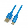 Przewód Lanberg USB Typ A - C 2.0 niebieski premium QC 3.0 - 1m - zdjęcie 1